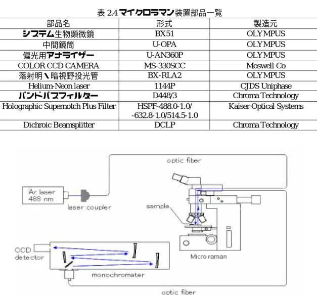 Fig. 2.9 マイクロラマン装置図 