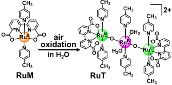 図 2. RuM の RuT への定量的変換反応