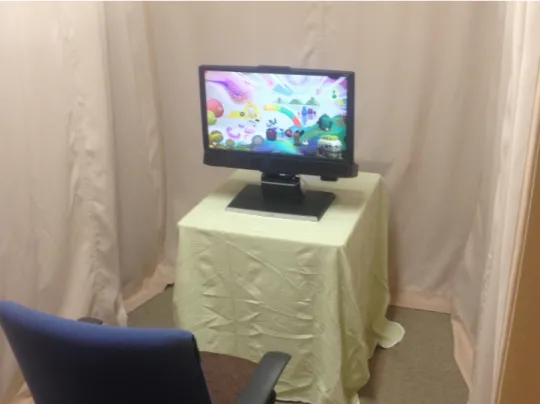Figure 1. Exprimental space and the eye-tracking system. 