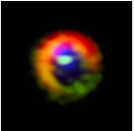 Figure 1.3. The distribution of gas and dust around protostar HD142527. Two disks are clearly seen the outer and inner disks