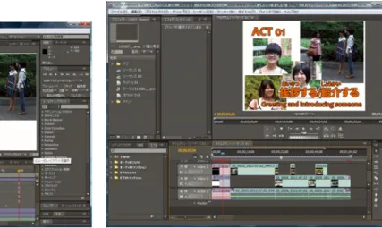 図 3  Adobe  AfterEﬀ ects の動画編集画面 図 4  Adobe  Premiere の動画編集画面