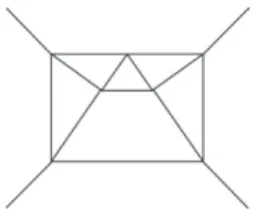 Figure 3: The combinatorial structure of the ideal right-angled polyhedron in H 3 which has exactly ten faces