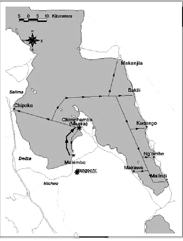 Figure 1: Movement of fishers to and from Msaka 
