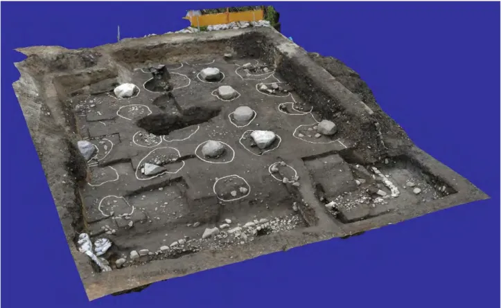図 1  河内寺廃寺跡発掘調査トレンチの 3D データ 