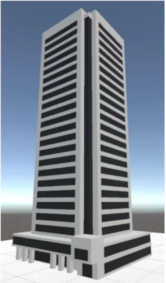 Fig. 3-11 3D model of 50 meter high building 