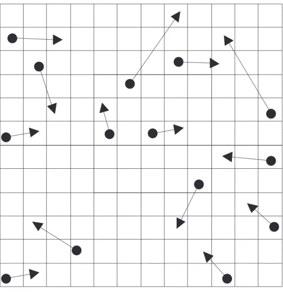 Figure 4.4: A snap of a cell-partitioned MANET.