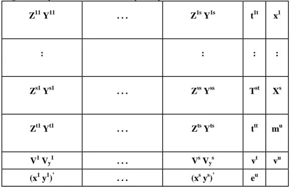 Figure 1.  Layout of the international input-output table with full information. 