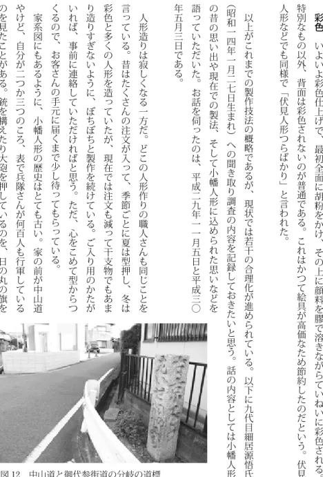 図 12 　中山道と御代参街道の分岐の道標