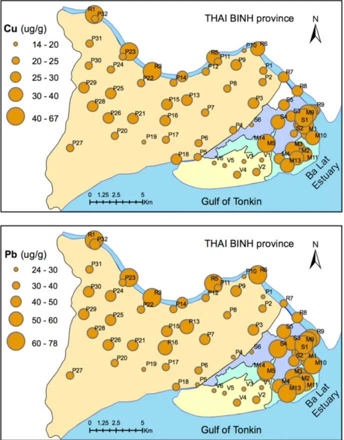 Figure 3.3. The spatial distribution of heavy metals in soils under five land uses (continuing) 
