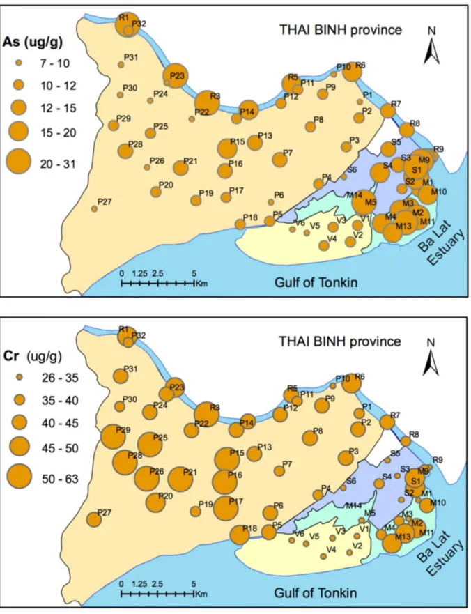 Figure 3.3. The spatial distribution of heavy metals in soils under five land uses (continued) 