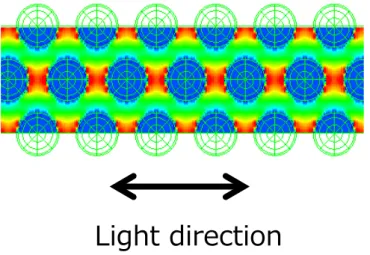 図   1-8   ナノ集合体でのプラズモンカップリングの電場強度（ FDTD 計算） 49 
