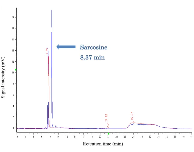 Fig. 3. Chromatogram of a 100 μmol/L sarcosine solution . 