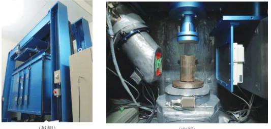 Fig. 2に装置の外観と内部の写真を示す。X 線管から照 射された X 線は，放射状に照射され，サンプルを透過 し，受感パネルに到達する。受感パネルで得られた透 過画像（透過後の残留 X 線量の2 次元分布）を，サン プルを中心に回転しながら必要数（プロジェクション 数）撮影する。それらの透過画像から再構成ソフトで X 線吸収係数の空間分布を逆解析し，白黒で16bit の輝度 をもつ3 次元の X 線 CT 画像として保存する。なお， 本装置は X 線管と受感パネル，そしてサンプルとの位 置関係は固定され