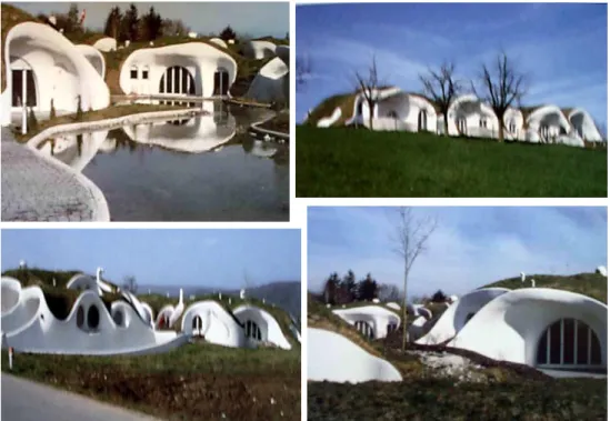 Fig. 2.5.  The community after Earth sheltering, with maximum energy savings. 