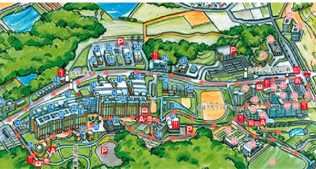 Figure   5-­‐   3:   Map   of   Ito   Campus   (from   the   homepage   of   Kyushu   University)           