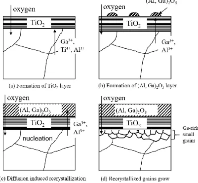 Figure 2.24. Schematic representations of DIR process in a Ga-added Ti alloy [98]. 