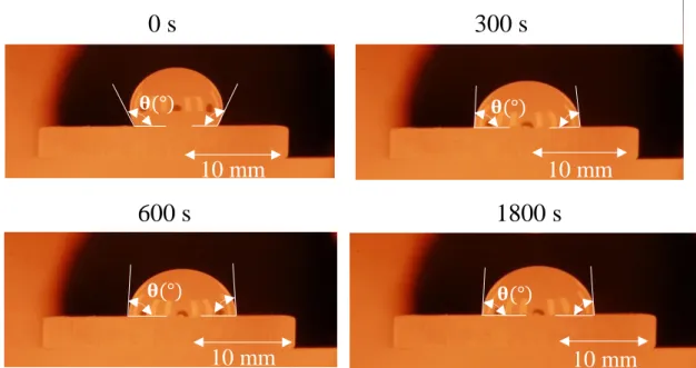 Fig. 8. Images of droplet spreading on the substrate at different moment. 