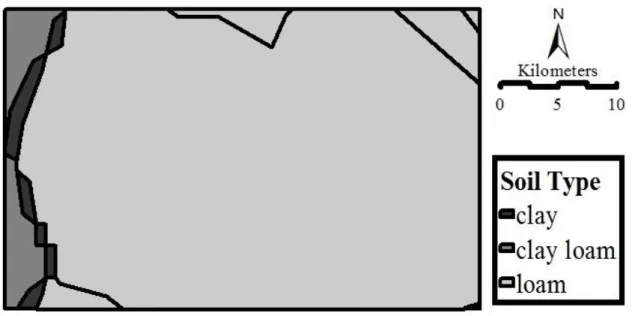 Figure 2-4 and Figure 2-5 shows the land use and soil type maps. 