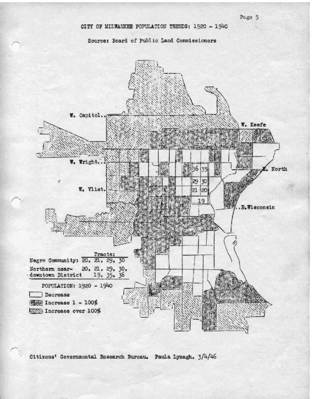 図 2  1920 年～1940 年のミルウォーキー市の人口動態 
