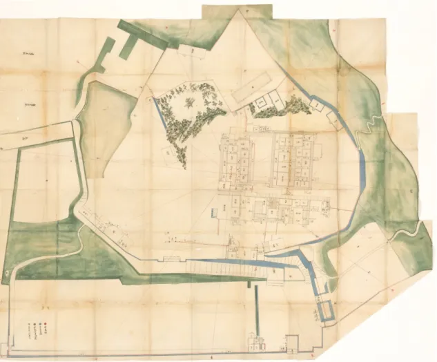 図 1-8  天保再建屋敷絵図（右手が北） 