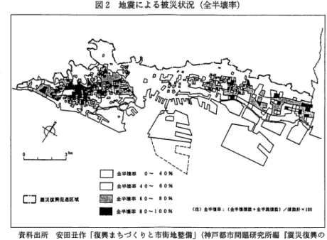 図 2 地震による被災状況（全半壊率）