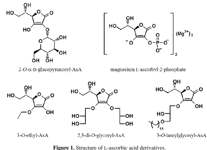 Figure 1. Structure of  L -ascorbic acid derivatives. 