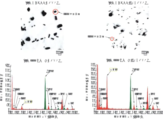 Fig. 6　Microstructures of intragranular grain and results of EDX analysis taken from the precipitates of HR6W