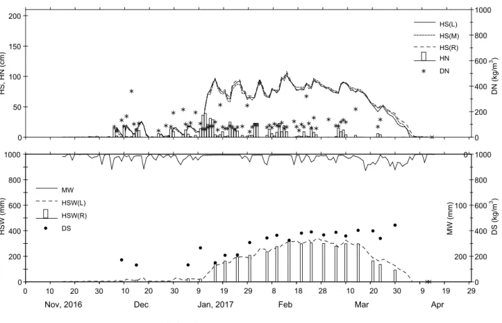 Fig. 7  Variations of daily new snowfall and snow cover data.