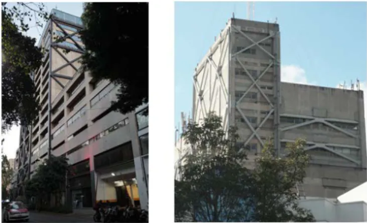 Fig. 4.14  Typical diagonal reinforced concrete  bracing with masonry infill used in  Mexico City  14) .