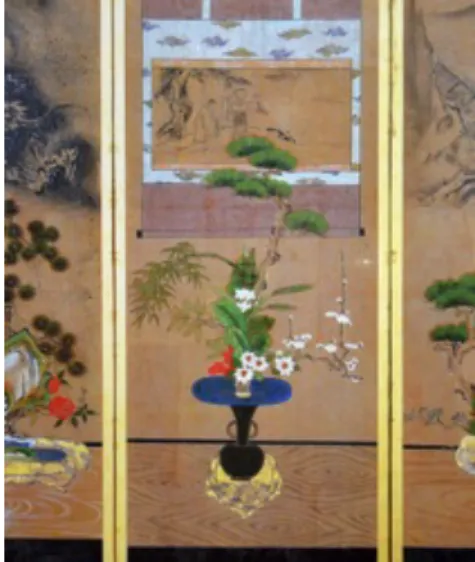 図 12    日 本 に お け る 植 物 学 と し て の ボ タ ニ カ ル ア ー ト は 、 江 戸 時 代 に シ ー ボ ル ト に よ り 大 き な   発 展 を し て き た が 、 こ の 時 代 日 本 画 の 中 で も ヨ ー ロ ッ パ か ら 入 っ て 来 た 西 洋 画 を 取 り 入 れ た 絵 画 手 法 で 表 現 を 試 み る 画 家 が 現 れ る 。江 戸 時 代 の 新 た な 絵 画 の ジ ャ ン ル の 一 つ と し て 、秋 田 欄 画 