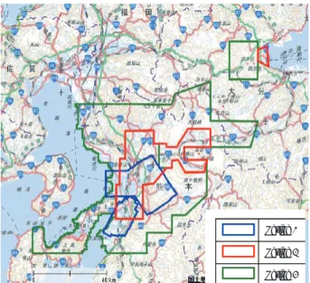 Fig. 1　  Map of areas of vertical aerial photos for emergency  response