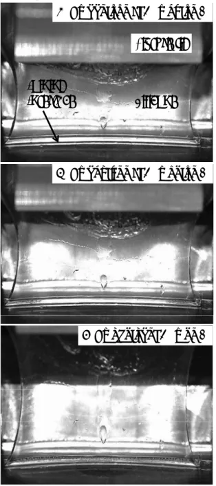 Fig. 11:  Silicone rubber just before and after  delamination on the joining interface via dynamic video 