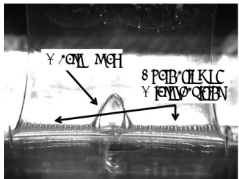 Fig. 14: Skew angled micro-textures laser machined onto the  mold-die unit. 