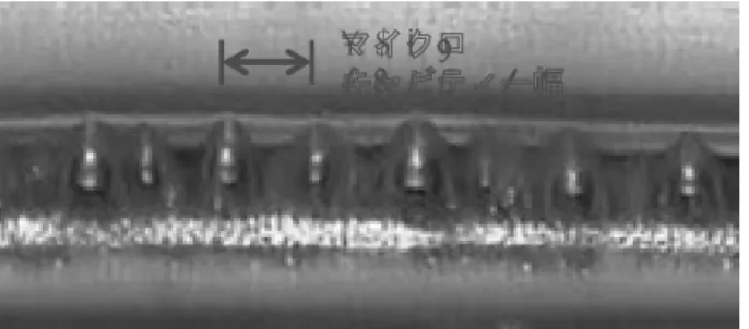 Fig. 16: Regular and simultaneous micro-cavitation on the  joined interface between two polymers