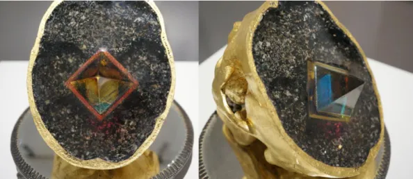 図 43   水晶 ( ハーキマーダイヤモンド )   ニューヨーク州ハーキマー産、筆者蔵