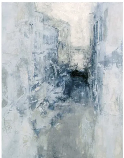 図  22  自作品「宵の口」  紙本彩色  41.0×31.8  2013 年