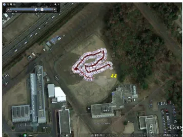 図 18 HitecAurora9 の GPS 位置情報テレメトリの GoogleEarth による表示の例