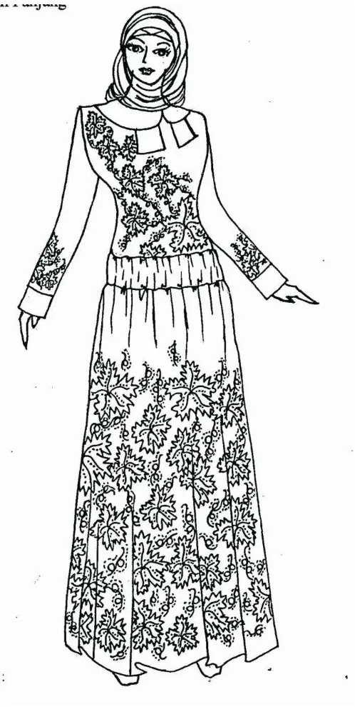 Gambar 29: Desain Gaun Panjang 3 (Sumber: Luvy, 2014) 