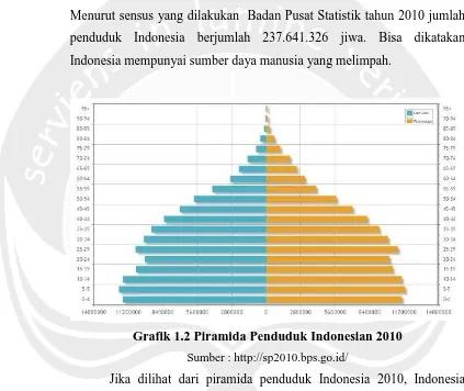 Grafik 1.2 Piramida Penduduk Indonesian 2010 