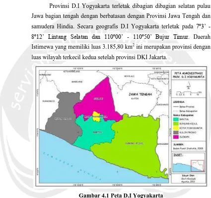 Gambar 4.1 Peta D.I Yogyakarta 