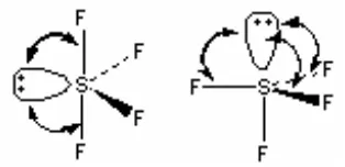 Gambar 4. Posisi Pasangan Elektron Non-ikat Pada Molekul SF4