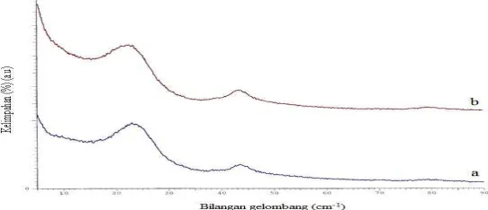 Figure 1. XRD pattern of carbon sintered at 1200  oC : (a) 5% wt. PVA, and (b) 7,5% wt