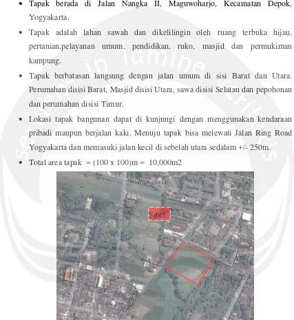 Gambar 3.6 : Lokasi Tapak 1 Kawasan Jalan Ring Road Utara, Kecamatan Depok, Kabupaten  Sleman, Kota Yogyakarta