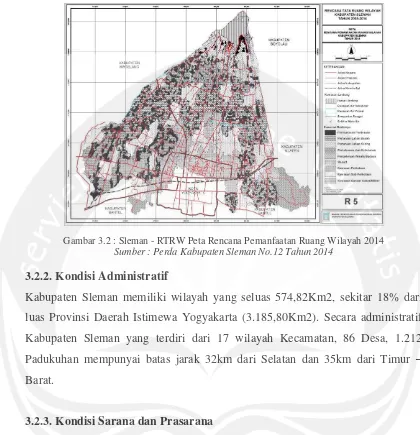 Gambar 3.2 : Sleman - RTRW Peta Rencana Pemanfaatan Ruang Wilayah 2014 