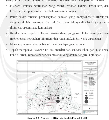 Gambar 3.3 : Sleman - RTRW Peta Jumlah Penduduk 2014 Sumber : Perda Kabupaten Sleman No.12 Tahun 2014 