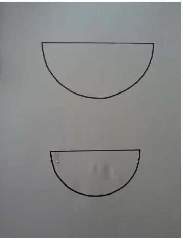 Gambar 20.   Pola gambar mozaik perlakuan (treatment) IIIPola gambar berbentuk setengah lingkaran besar dan kecil 
