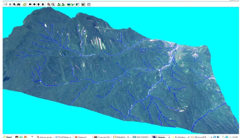 Figure 4. Landslide in Limau Manis upstream (Source : Zahrul et.al .: ALOS images September 2012) 