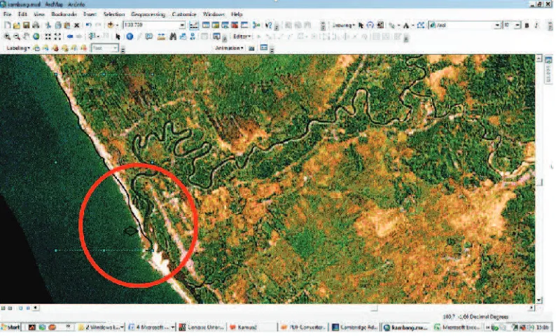 Figure 7. Topographical Map 1990, Analysis for Shoreline Identiication at Kambang Before Construction