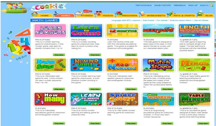 Gambar 10. Tampilan website www.cookie.com/kids/games/mathgames.html 