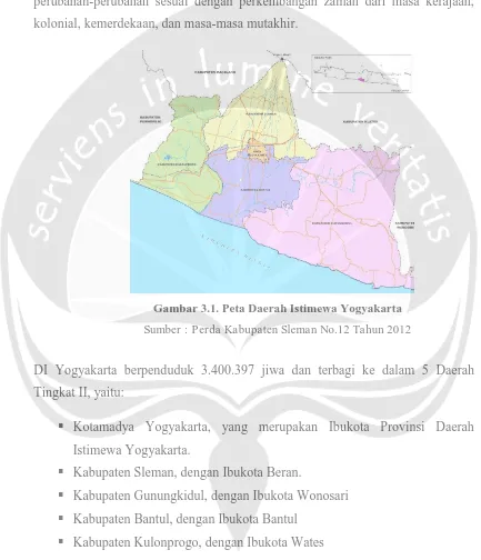 Gambar 3.1. Peta Daerah Istimewa Yogyakarta 
